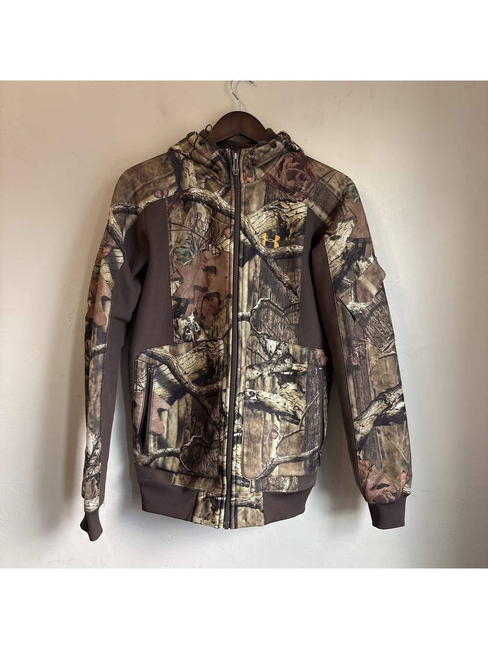 Under Armour Mossy Oak Treestand Camo Fleece Lined Hunting Jacket S